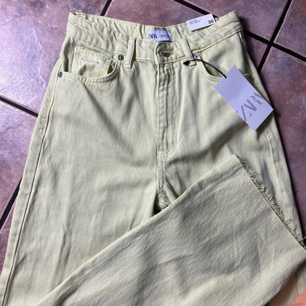 Zara wide leg jean green